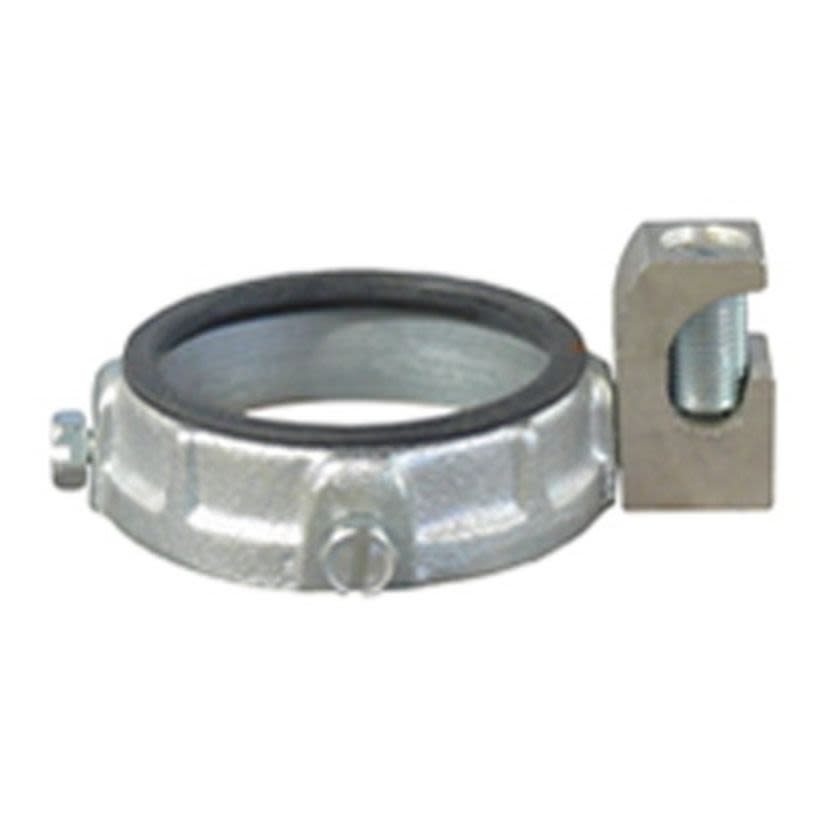 Appleton® GIB-400LS-25AC GIB-LS-AC Grounding Bushing With Aluminum Lay-In-Lug, 6 AWG to 250 kcmil AC Cable, 4 in Trade, Malleable Iron, Zinc Electroplated