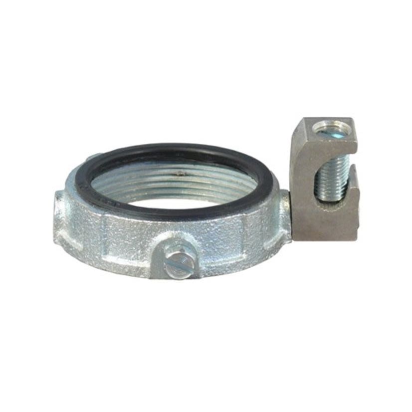 Appleton® GIB-100L-4AC GIB-L-AC Grounding Bushing With Aluminum Lay-In-Lug, 14 to 4 AWG AC Cable, 1 in Trade, Malleable Iron, Zinc Electroplated