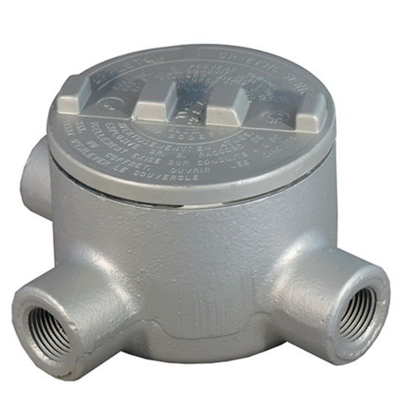 Appleton UNILETS GRT125 T-Style Dust-Ignitionproof Explosionproof Conduit Outlet Box With Cover, 1-1/4 in, 3.94 in Cover Opening, 31 cu-in, Triple Coated
