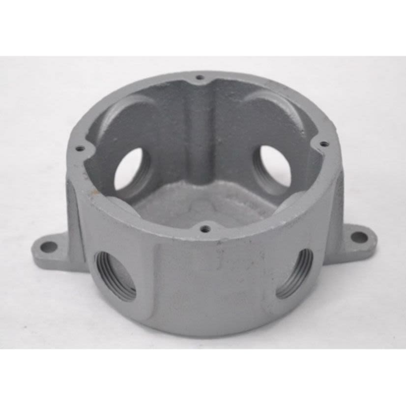 Emerson Electric Appleton® UNILETS™ JBDX-50L Conduit Outlet Box With Mounting Lugs, 1/2 in Hub, Malleable Iron, Triple Coated