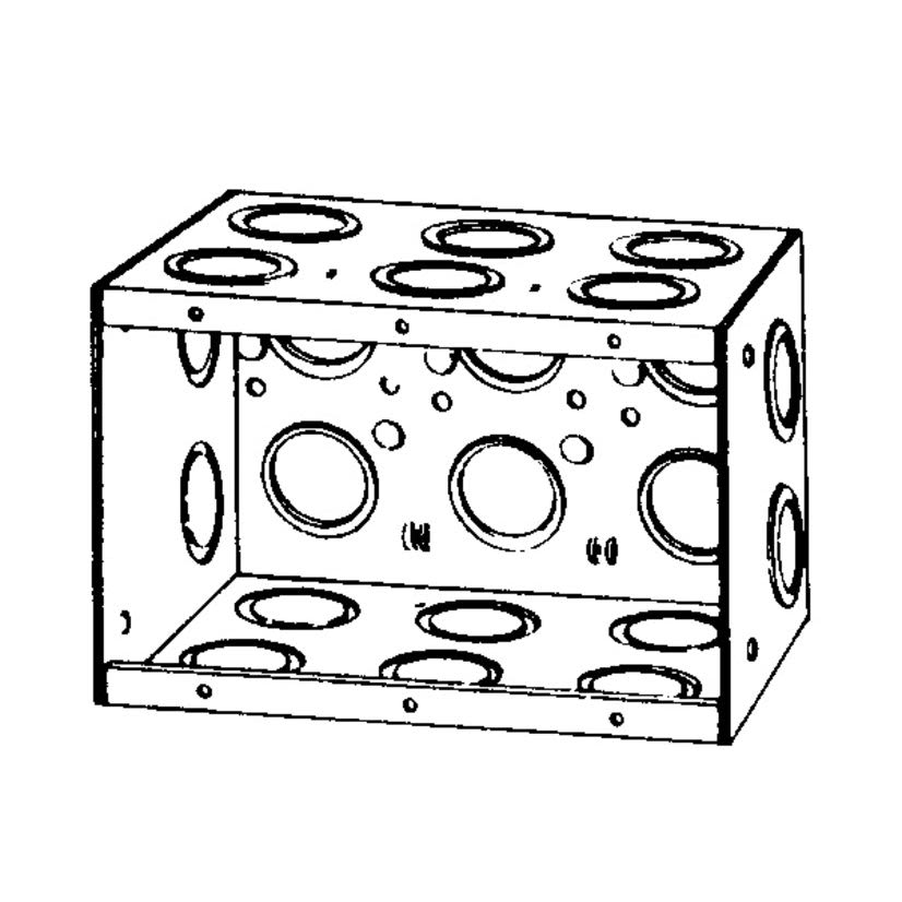 Appozgcomm M3-350 M3 Series Non-Gangable Masonry Box, Steel, 66 cu-in, 3 Gangs, 22 Outlets, 22 Knockouts