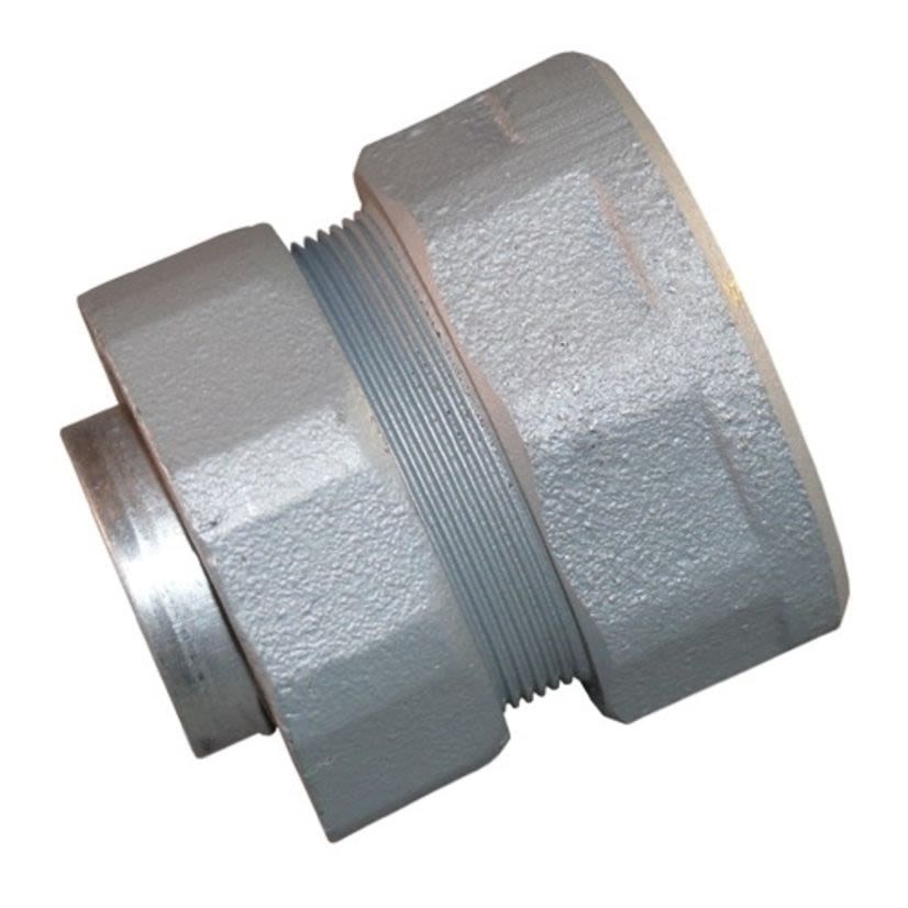 Appleton ST-200F Liquid Tight Oiltight Raintight Conduit Connector With Threaded Hub, 2 in Trade, Straight, Malleable Iron, Triple Coated