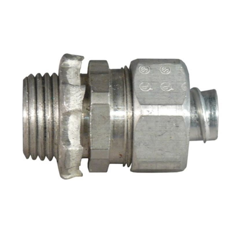 Appleton® ST-100AL Liquidtight Oiltight Raintight Conduit Connector With Plain Throat, 1 in Trade, Straight, Copper Free Aluminum