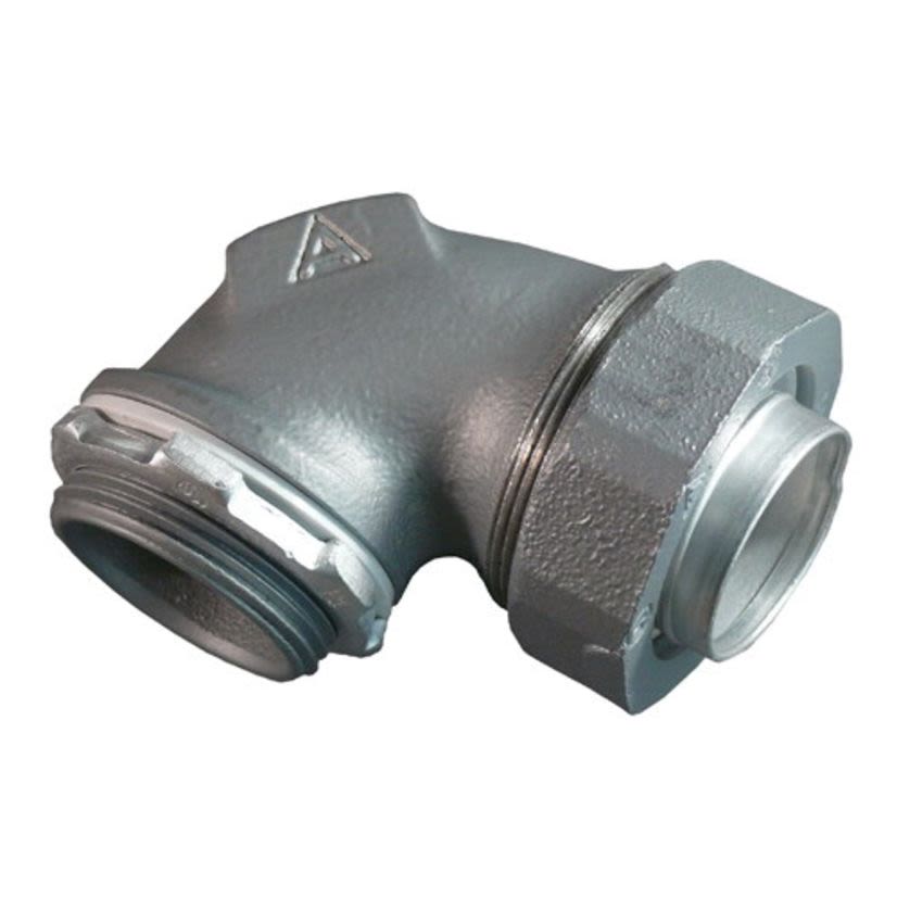 Emerson Electric Appleton® ST-90125AL Liquidtight Oiltight Raintight Conduit Connector With Plain Throat, 1-1/4 in Trade, 90 deg, Copper Free Aluminum