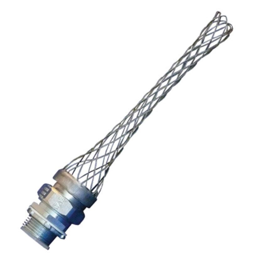 Appleton® STB-50SR Insulated Throat Oiltight Liquidtight Raintight Liquidtight Conduit Connector With Stainless Steel Wire Mesh Strain Relief, 1/2 in Trade, 0.82 to 0.84 in Cable Openings, For Use With Liquidtight Flexible Metallic Conduit, Steel