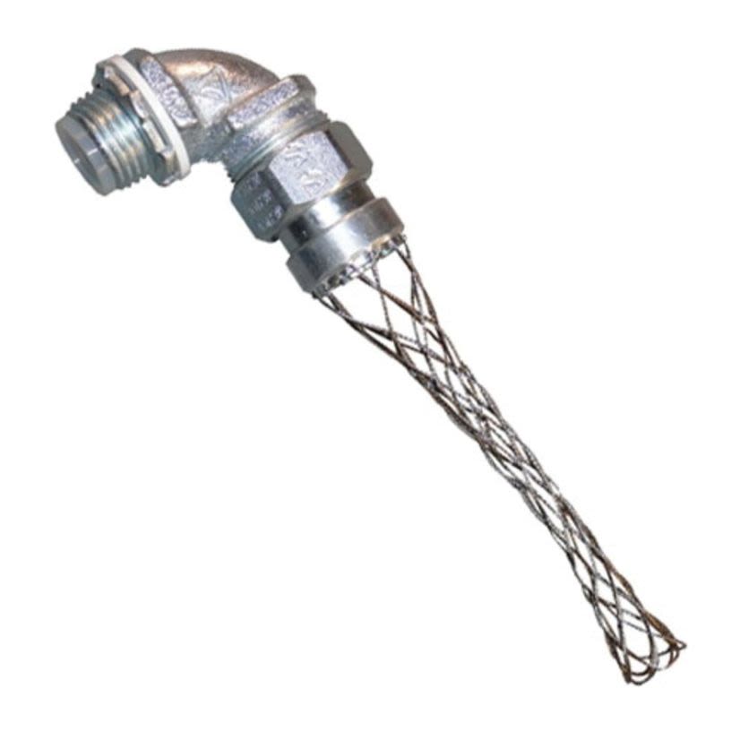 Emerson Electric Appleton® STB-90100SR Insulated Throat Oiltight Liquidtight Raintight Liquidtight Conduit Connector With Stainless Steel Wire Mesh Strain Relief, 1 in Trade, 1.29 to 1.32 in Cable Openings