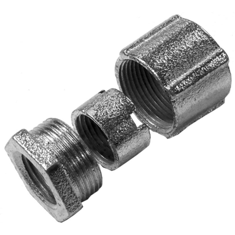 Appleton NEER TPC-75 3-Piece Conduit Coupling, 3/4 in, For Use With IMC/Rigid Conduit, Malleable Iron, Zinc Plated