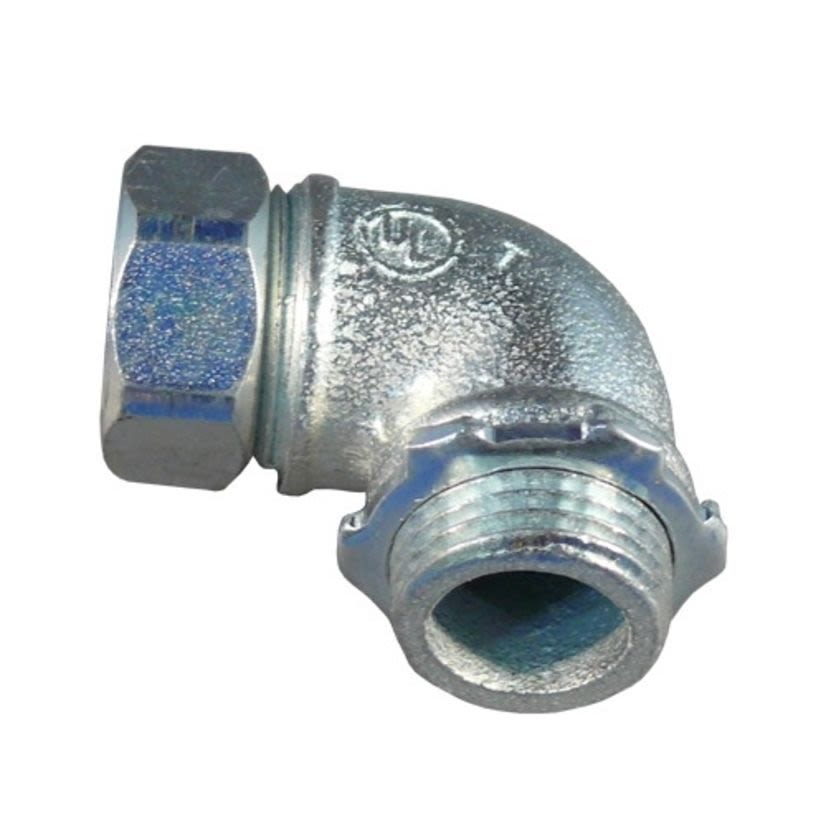 Appleton® TWL-50L Short Compression Connector, 1/2 in Trade, For Use With EMT Conduit, Malleable Iron/Steel