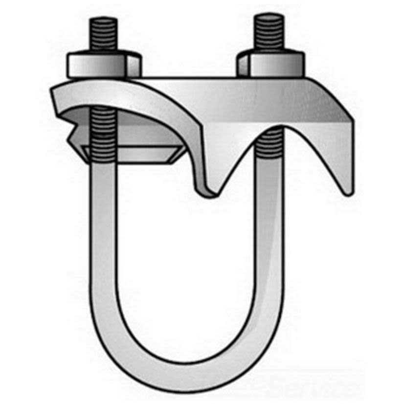 Emerson Electric O-Z/Gedney UBC-150G Type UBC Right Angle Conduit K-Clamp, 1-1/2 in, For Use With EMT/IMC/Rigid Metal Conduit, Malleable Iron, Hot Dip Galvanized