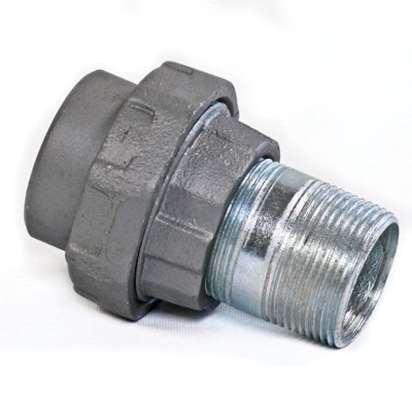 Appleton UNILETS UNY150NR Dust-Ignitionproof Explosionproof Conduit Union With Removable Male Nipple, 1-1/2 in, Malleable Iron, Triple Coated