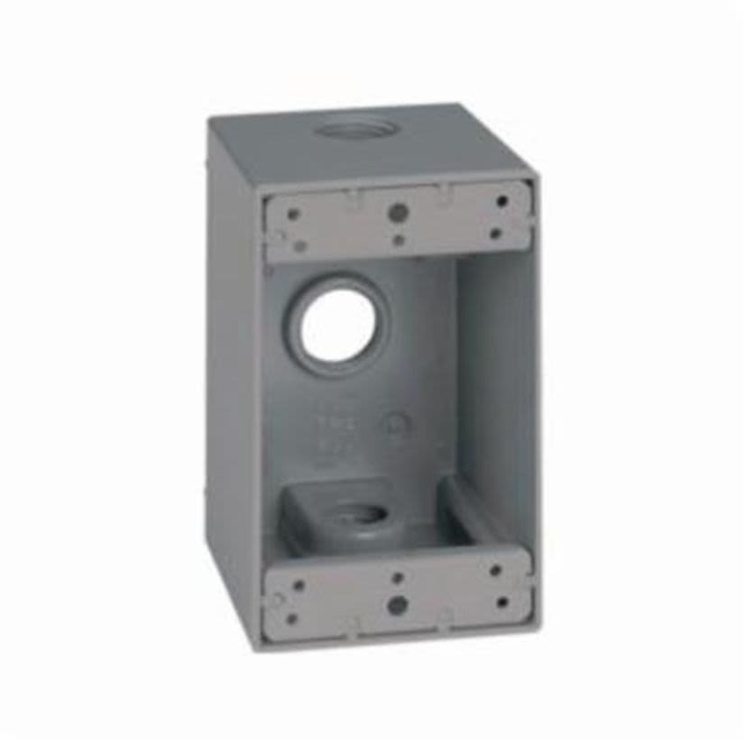 Appozgcomm ETP™ WDM150 Weatherproof Outlet Box, Die Cast Aluminum, 25.5 cu-in, 1 Gang, 3 Outlets, 4.56 in H x 2.81 in W x 2.63 in D