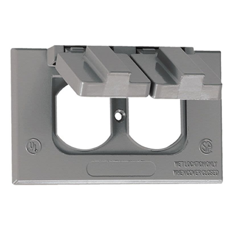 Appozgcomm ETP™ WHD1 Self-Closing Weatherproof Outlet Box Cover, 4.56 in L x 2.81 in W, Duplex Receptacle/Switch, Die Cast Aluminum