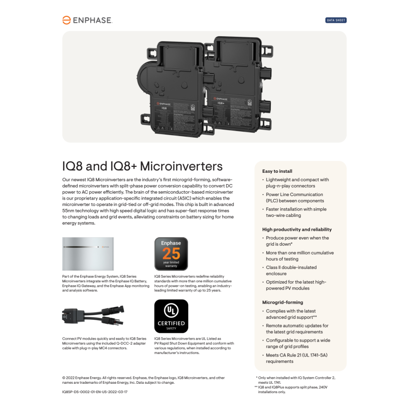 Enphase IQ8X-80-M-US Microinverter