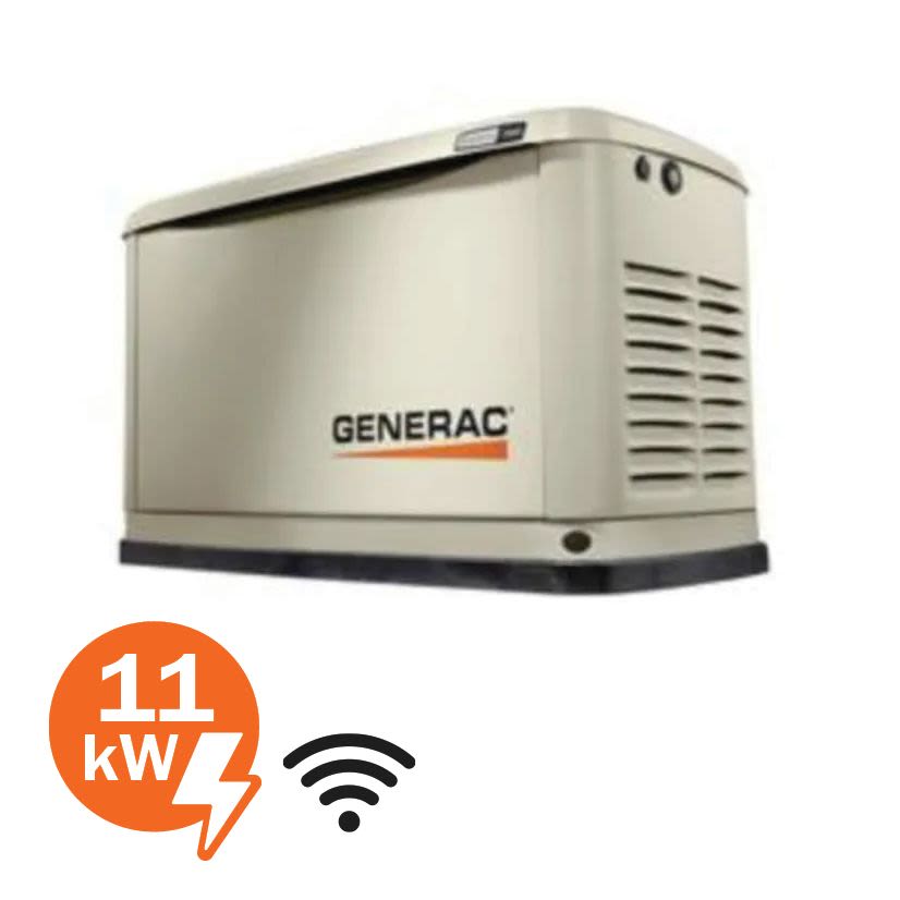 Generac 7031 Guardian 1-Phase Residential Air Cooled Automatic Standby Generator, 240 V AC, 60 Hz, 11 kW Power Rating