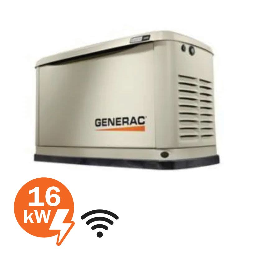 Generac 7035 Guardian 1-Phase Residential Air Cooled Automatic Standby Generator, 240 V AC, 60 Hz, 16 kW Power Rating