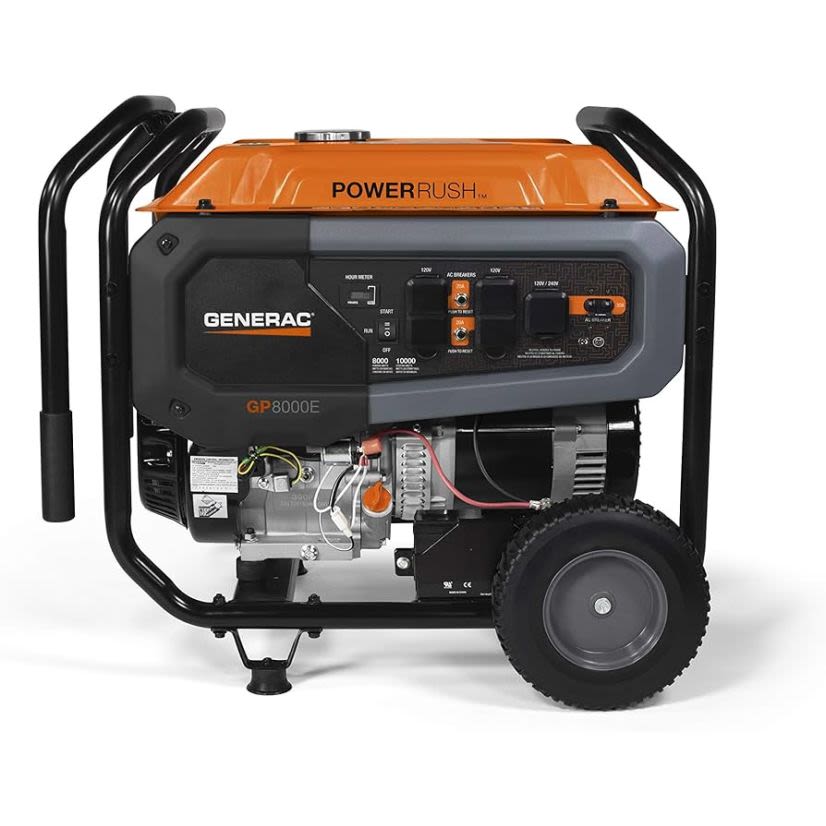 Generac 7715 GP8000E Portable Generator - 8000 W