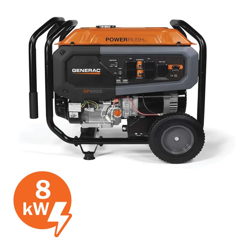 Generac 7715 GP8000E Portable Generator - 8000 W
