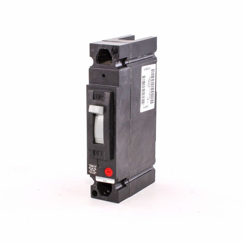GE TEB111020WL Type TEB Core E Low Tier Molded Case Circuit Breaker With Copper/Aluminum Line and Load Lug, 120 VAC, 20 A, 10 kA Interrupt, 1 Poles, LI/Non-Interchangeable Thermal Magnetic Trip