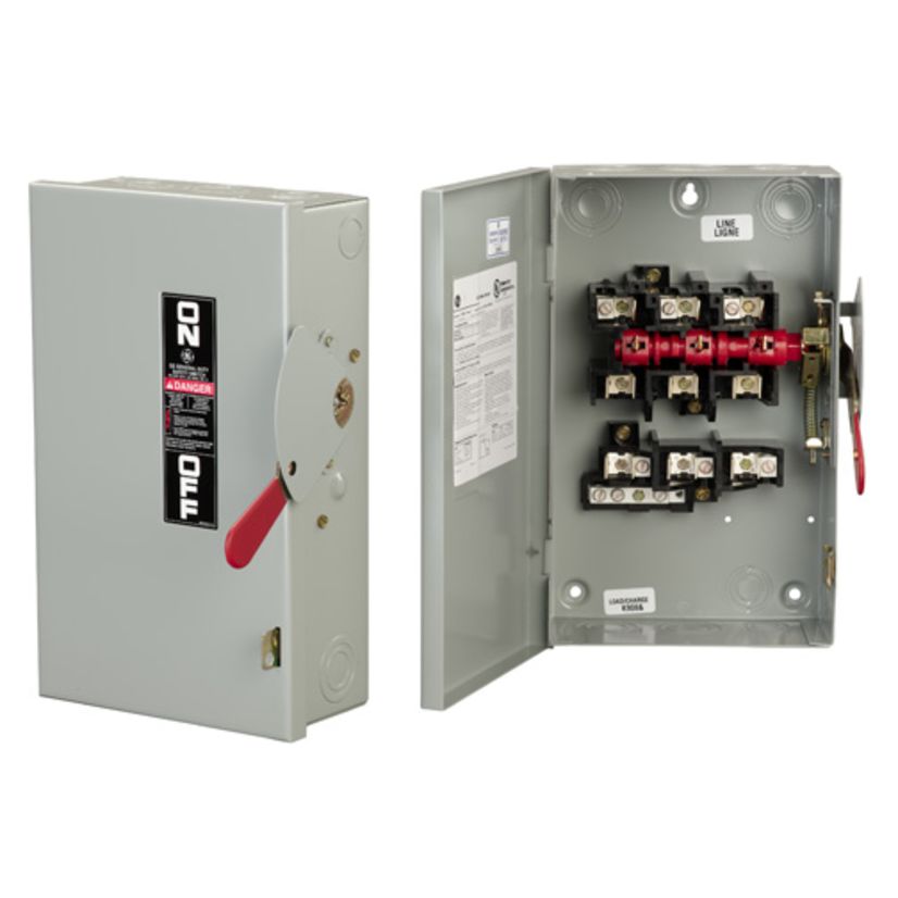 GE Spec-Setter™ TG3224 TG Series Fusible General Duty Safety Switch, 240 VAC, 200 A, 15 hp Standard Fuse/15 hp Time Delay, 2 Poles