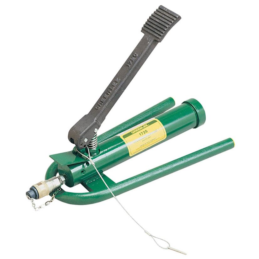 Greenlee 1725 Manual Foot Operated Hydraulic Foot Pump With Foot Activated Release Lever, For Use With 24496, 25214 and 33336 Seal Kit, 6500 psi, 0.117 cu-in Capacity/Stroke, 6 to 12 in Pedal