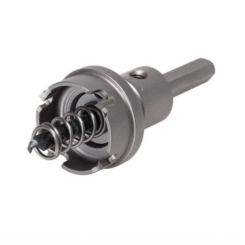 Greenlee 645-1-3/4 Quick-Change Hole Cutter, 1-3/4 in Dia, 8 ga D Cutting, Tungsten Carbide Tip Cutting Edge, 3/8 in Arbor