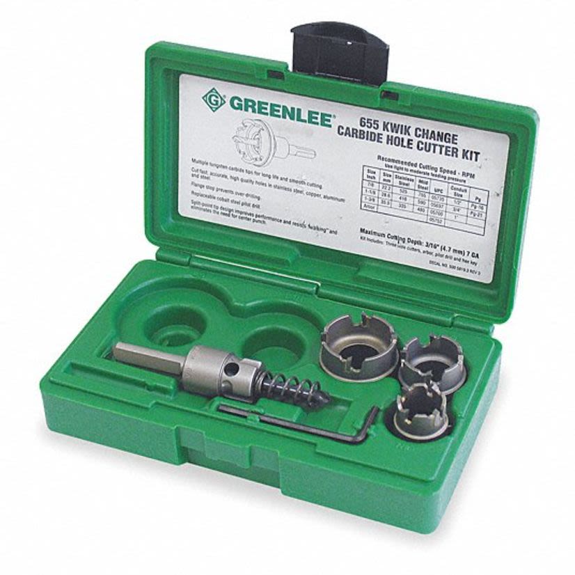 Greenlee 655 Quick Change Hole Cutter Kit