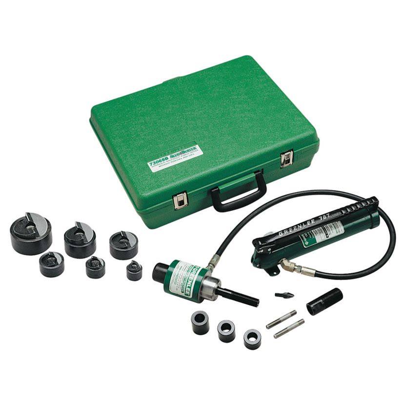 Greenlee 7306 Hydraulic Standard Knockout Punch Kit, 11 ton Hydraulic Force, Stainless Steel