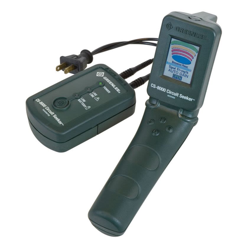Greenlee Circuit Seeker CS-8000 Circuit Tracer, 6.5 km Measuring, 1.5 V DC AA Battery, LCD Display