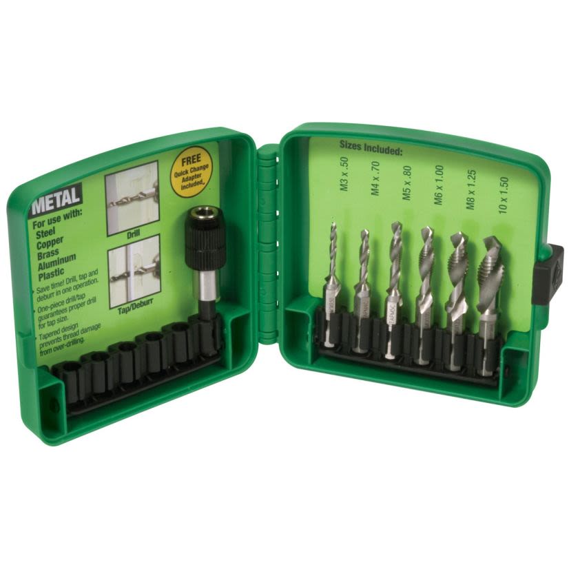 Greenlee DTAPM4C Quick-Change Standard Length Combination Drill and Tap, 1 in L Drill, M4x0.7 Thread