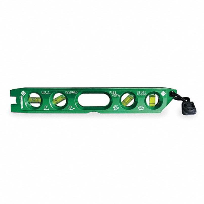 Greenlee® L107 Electrician's Torpedo Level, 8-1/2 in L, 4 Vials, Aluminum Alloy