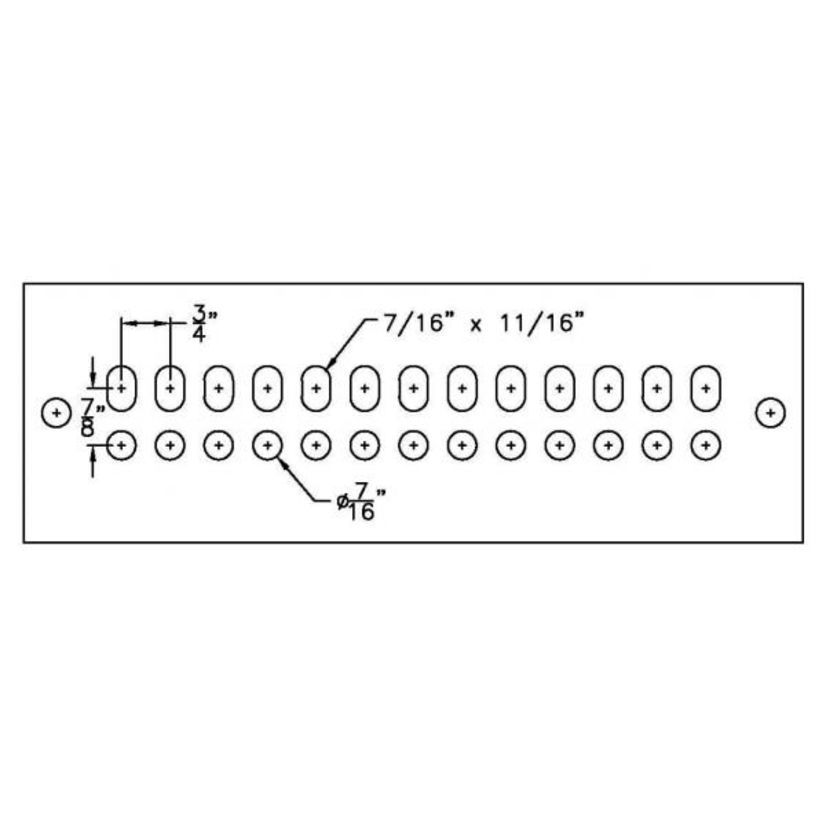 Harger GBI14216P P-Pattern Ground Bar, 16 in L x 2 in W x 1/4 in H