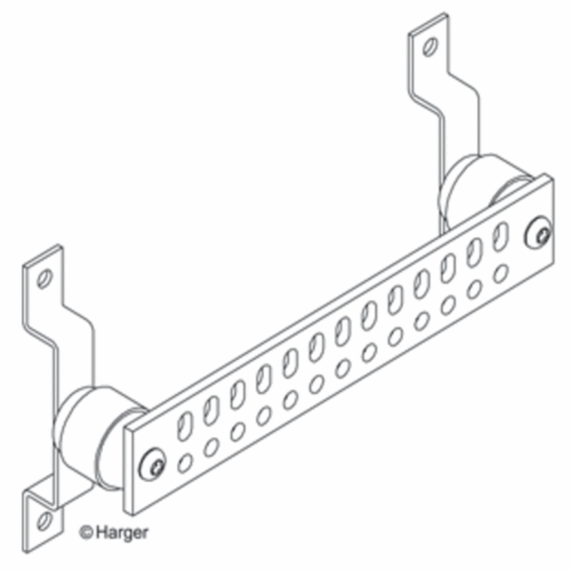 Harger® GBI1426P Grounding Bar With Insulators and Stainless Steel Angle Adapter, 6 in L x 2 in W, 10 Holes, Copper