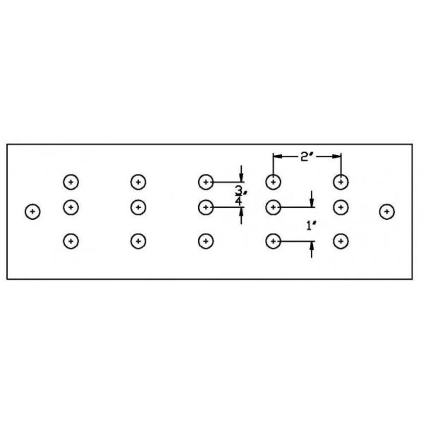 Harger GBI14420C C-Pattern Ground Bar, 20 in L x 4 in W x 1/4 in H