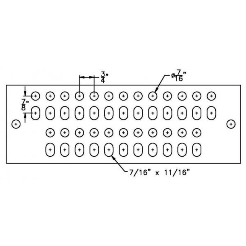 Harger GBI14420M M-Pattern Ground Bar, 20 in L x 4 in W x 1/4 in H
