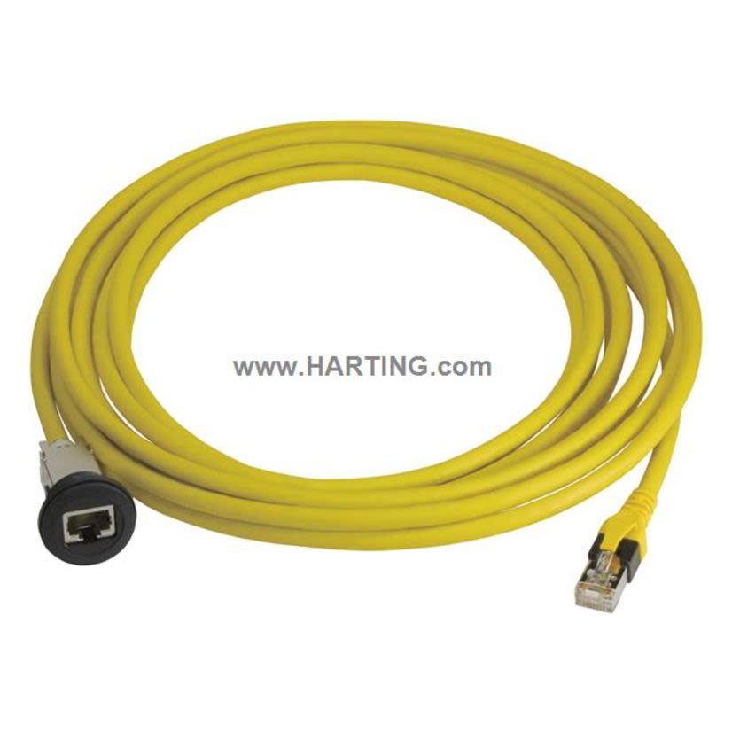 HARTING 09454521534 HARTING-PORT RJ45 CAT6 COUPLER WITH CABLE, 0.5M - BLACK VERSION NONRETURNABLE/NONCANCELLABLE