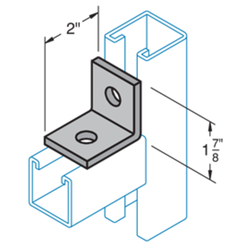 Haydon A-302, 73205, H-Strut Perpendicular 2 Hole 90 Degree Connection Angle, 2 Inch, EG Angle Bracket