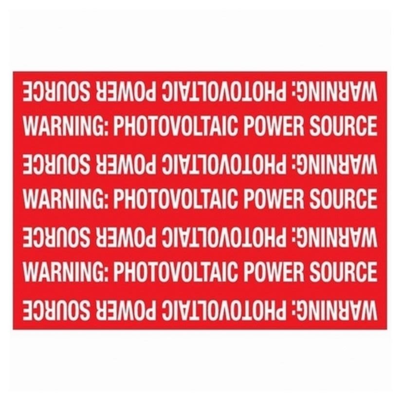 HELLERMANNTYTON 596-00208 PHO-VOLTAIC POWER SOURCE", 7.25" X 5"