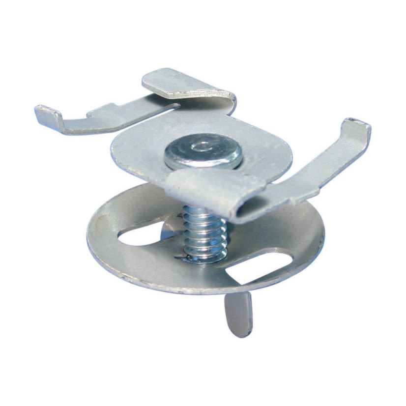 nVent CADDY 4G162 Twist Clip With Wing Nut, 15/16 in T-Grid Size, 50 lb Static Load, 2 in L Screw, 1-1/4 in Dia Screw, Steel
