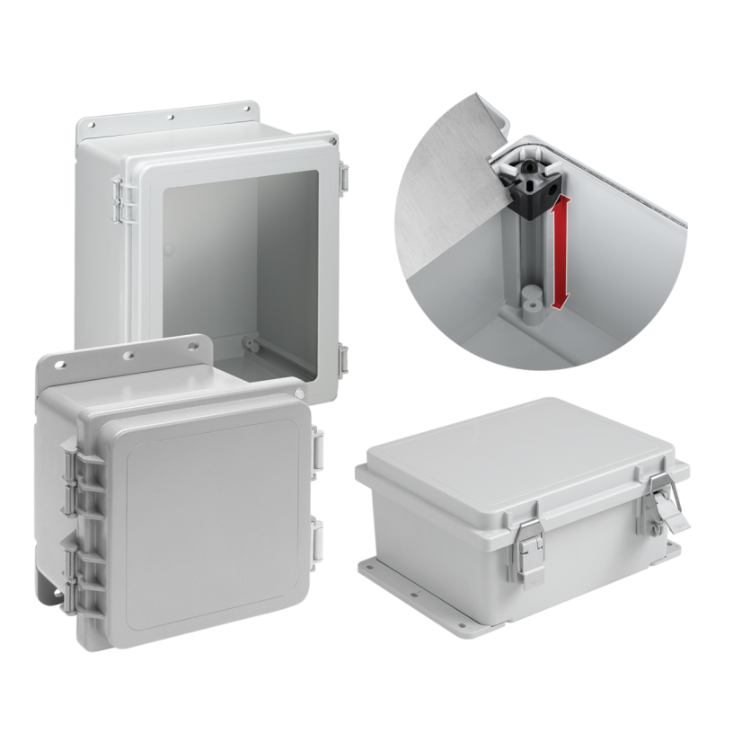 nVent HOFFMAN POLYPRO™ PCR Light Weight Wall Mount Enclosure, 17.95 in L x 15.94 in W x 10.35 in D, NEMA 4X/IP66, Polyester