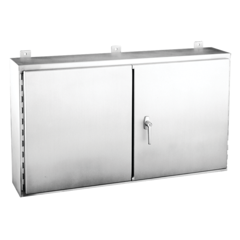 nVent HOFFMAN A244208WFSSLP A12SW 2-Door Enclosure, 24 in L x 42 in W x 8 in D, NEMA 12/IP55 NEMA Rating, 304 Stainless Steel