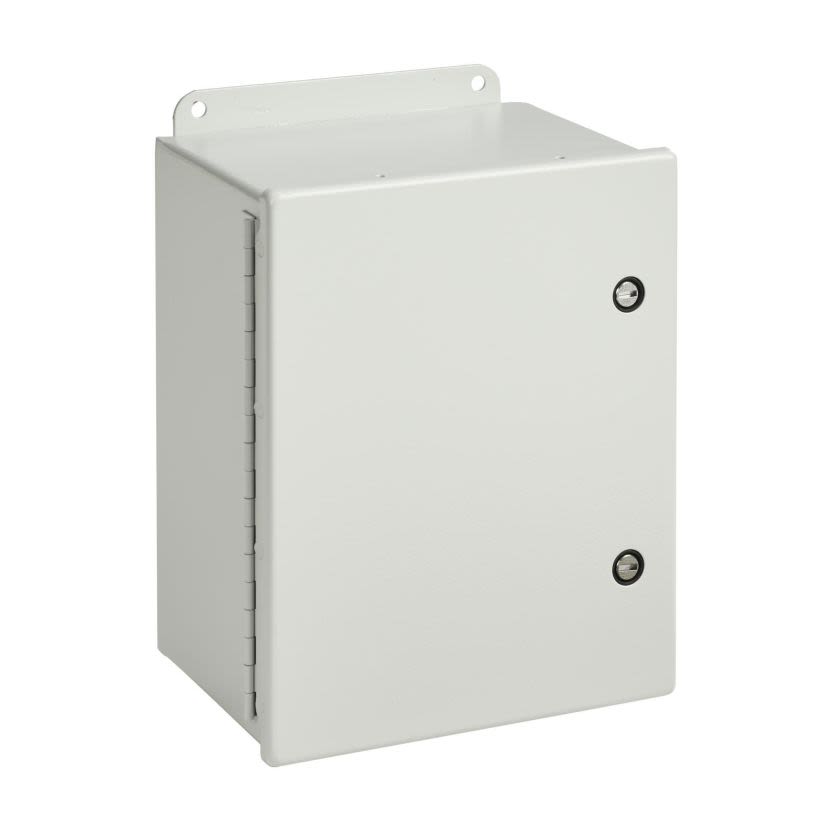 nVent HOFFMAN A1212CHFL Junction Box, 12 in H x 12 in W x 6 in D, Continuous Hinged Cover, NEMA 4/IP66 NEMA Rating, Steel
