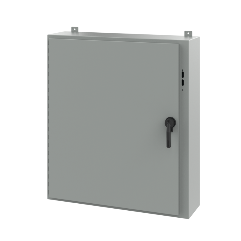 nVent HOFFMAN A42SA3810LPPL A25 Preferred Cutout Disconnect Enclosure With Handle, 42 in L x 37.38 in W x 10 in D, NEMA 12/13 NEMA Rating, Steel