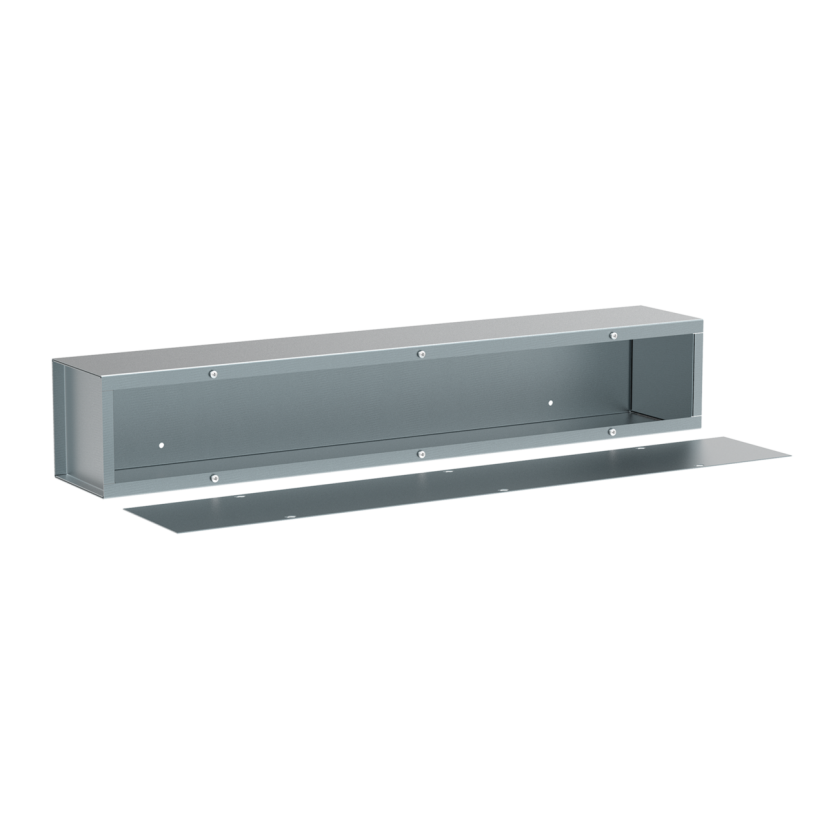Hoffman A4460T1T F40T1 Angled Wiring Trough, 60 in L x 4 in W x 4 in H, Flat Cover, Steel