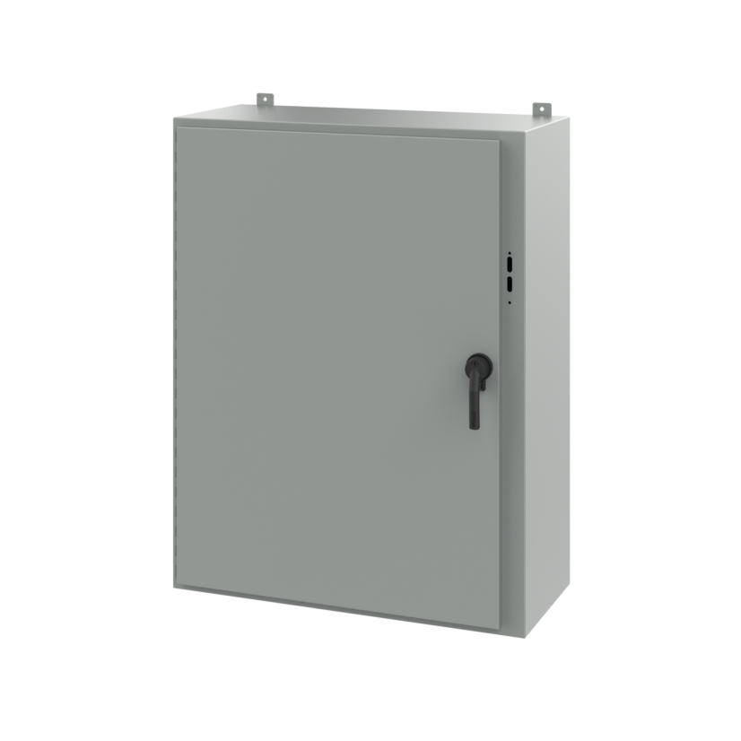 nVent HOFFMAN A48SA3816LPPL A25 Preferred Cutout Disconnect Enclosure With Handle, 48 in L x 37.38 in W x 16 in D, NEMA 12/13 NEMA Rating, Steel