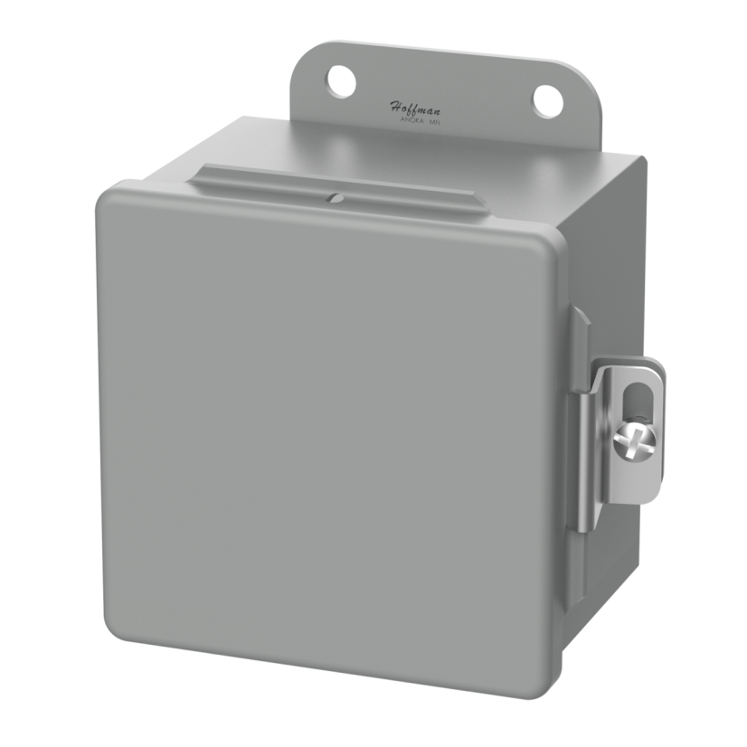 nVent HOFFMAN A806CH Junction Box, 8 in H x 6 in W x 3-1/2 in D, Continuous Hinged/Screw Clamp Cover, NEMA 12/13/IP65 NEMA Rating, Steel