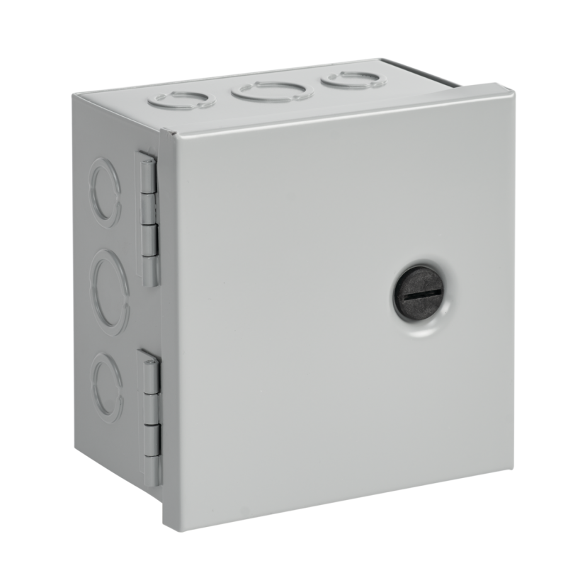 nVent HOFFMAN AHE6X6X4 A90HC Pull Box With Knockout, 6 in W x 4 in D x 6 in H, Butt Hinged Cover, NEMA 1/IP30, Steel