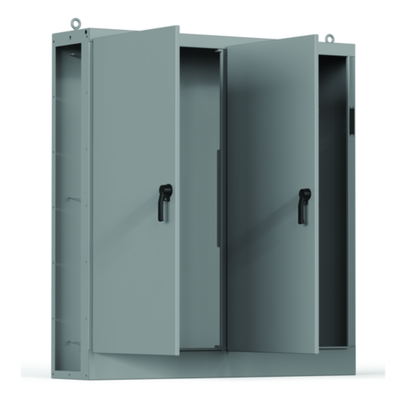 nVent HOFFMAN AU84X7824LUCLP Left Side Open Free-Stand Enclosure, 84.13 in L x 78.5 in W x 24.13 in D, NEMA 4/12/3R/IP66/IK10 NEMA Rating, Mild Steel
