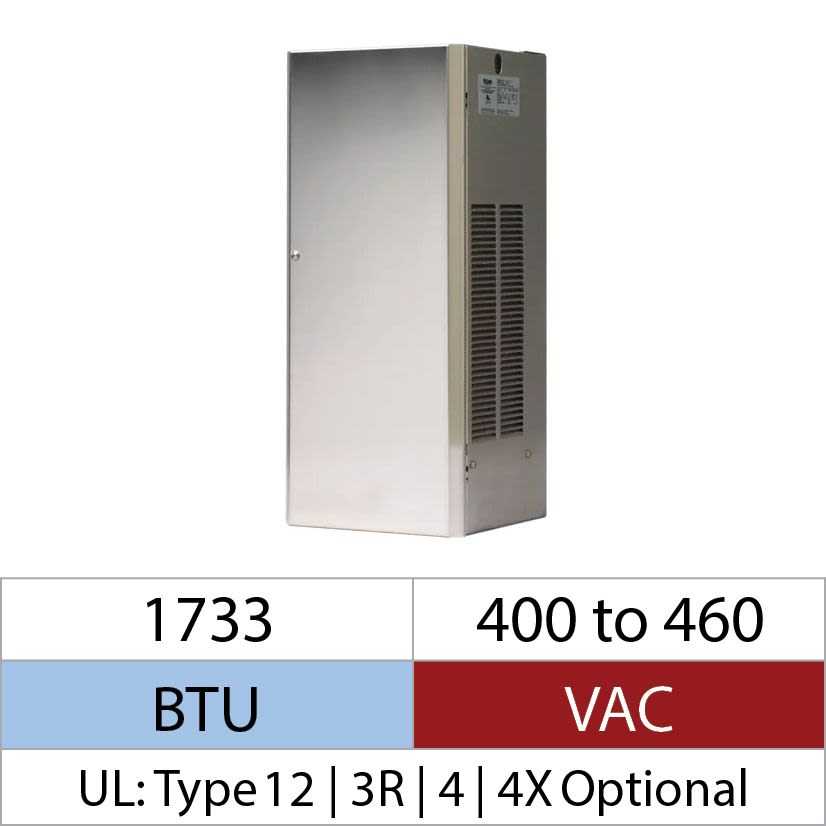 nVent HOFFMAN ProAir CR230226G037 MCL Indoor/Outdoor/Corrosion Sealed Enclosure Air Conditioner, 400 to 460 V AC, 1.3 A, 50/60 Hz, NEMA 3R/4/4X/12 Enclosure, 1733 Btu/hr
