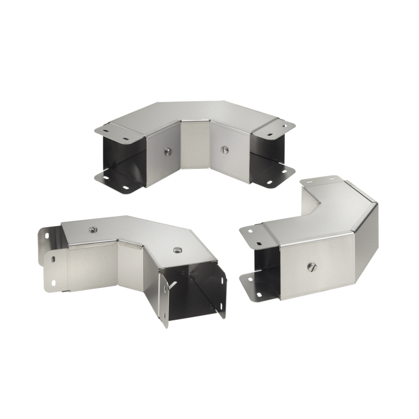 nVent HOFFMAN Clean Tray® CT44EOC90SS Outside Cover Elbow, 4 in W Tray, 90 deg, Stainless Steel