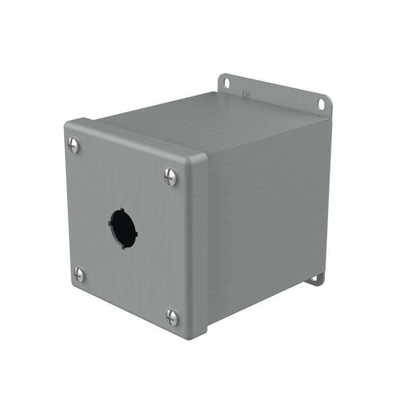 nVent HOFFMAN E1PBX PB1 Extra Deep Pushbutton Enclosure, 4 in L x 4 in W x 4-3/4 in D, Steel, NEMA 12/IP65